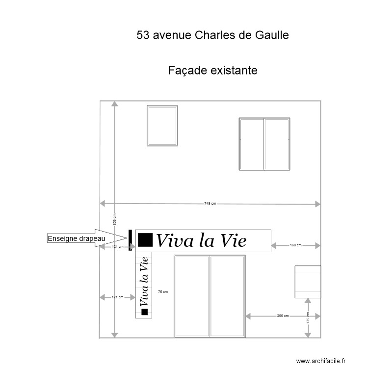 Viva La Vie Projet de nouvelle façade. Plan de 0 pièce et 0 m2