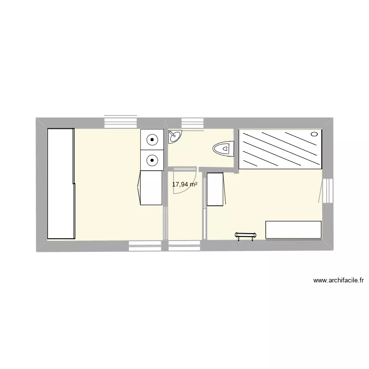 16 aout. Plan de 1  et 18 m²