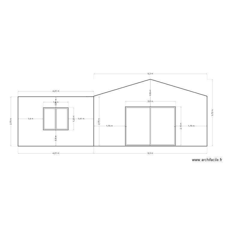 FACADE SUD NEW. Plan de 0 pièce et 0 m2