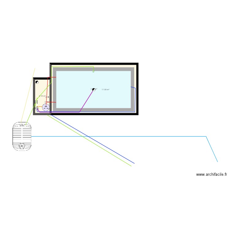 piscine . Plan de 0 pièce et 0 m2