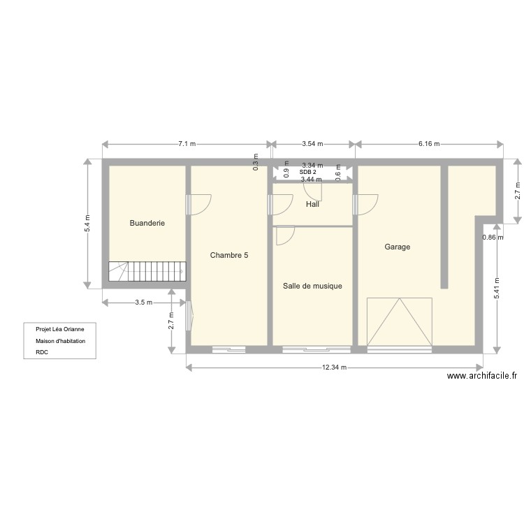 Plan RDC Lea Orianne. Plan de 0 pièce et 0 m2