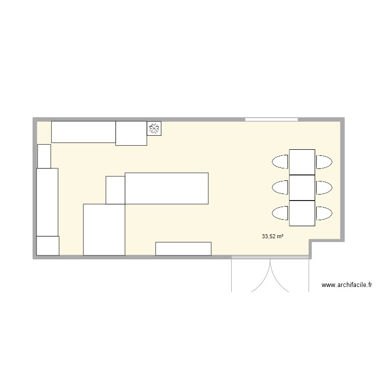 boulangerie la notre. Plan de 1 pièce et 34 m2