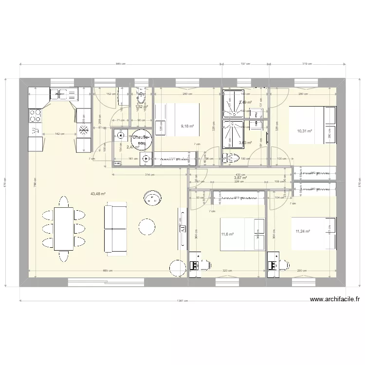 plan adapt&eacute; maison manon. Plan de 