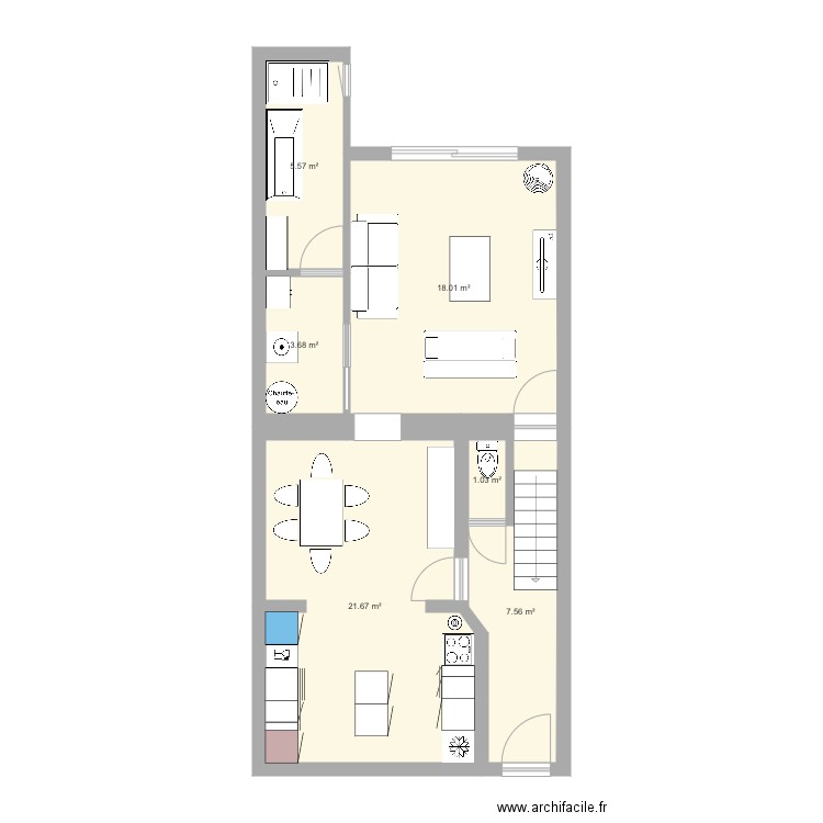 Cuisine après travaux 2ème g. Plan de 0 pièce et 0 m2