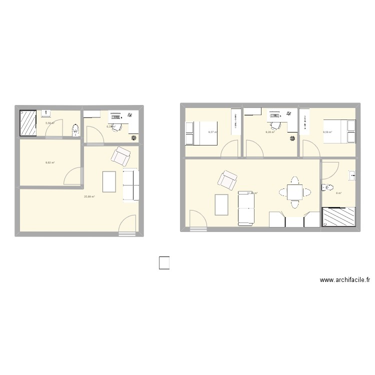 appartement 2&4 personnes projet 3°. Plan de 0 pièce et 0 m2