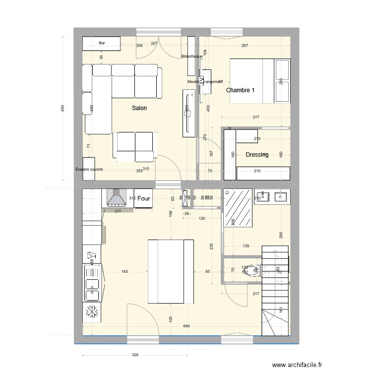 Charbonnier 3. Plan de 15 pièces et 175 m2