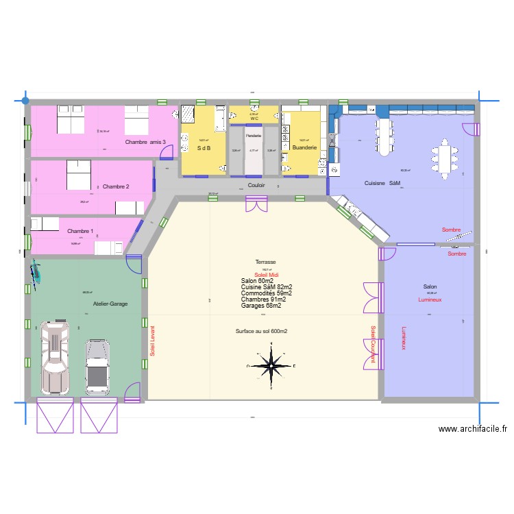 Maison  soleil 103. Plan de 14 pièces et 547 m2