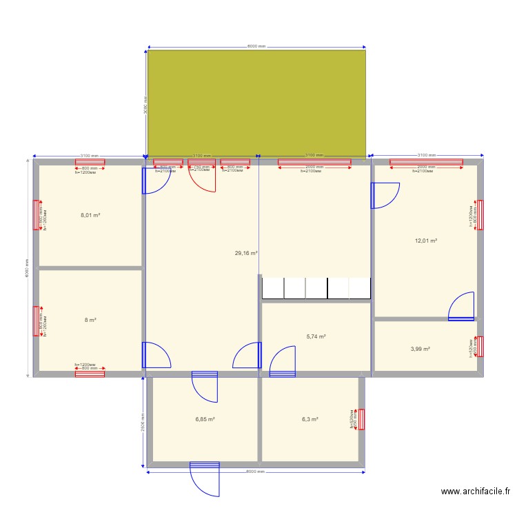 Olechka. Plan de 0 pièce et 0 m2