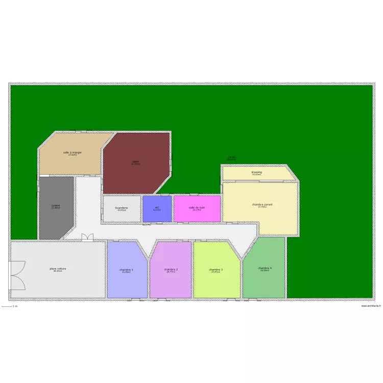 maison avec jardin. Plan de 