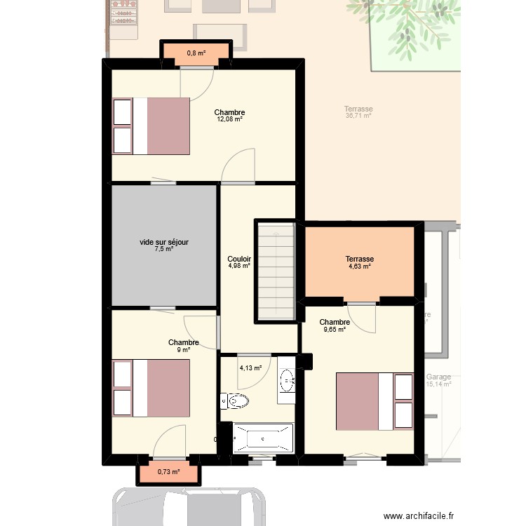 SARFATI. Plan de 22 pièces et 290 m2