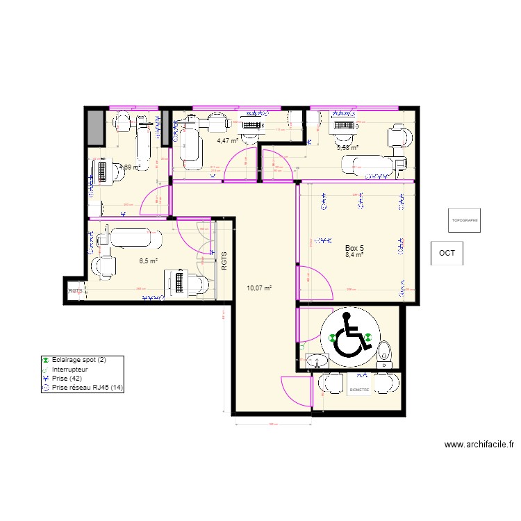 Ghenassia 4. Plan de 11 pièces et 47 m2