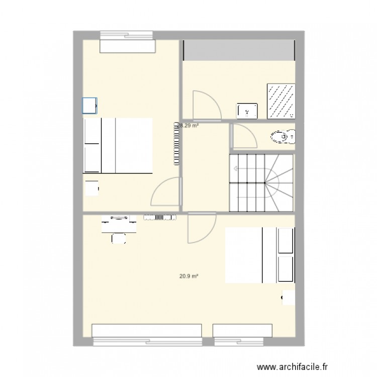 grenier projet bis meublé. Plan de 0 pièce et 0 m2