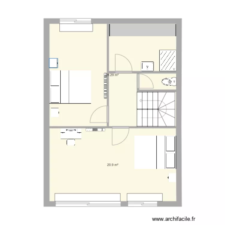 grenier projet bis meubl&eacute;. Plan de 
