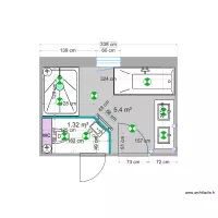 Salle de bain &eacute;tage avec cuvette forty 3