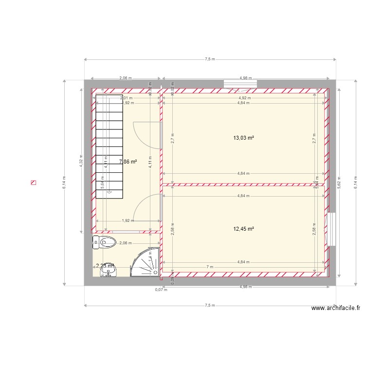 coste etage. Plan de 0 pièce et 0 m2
