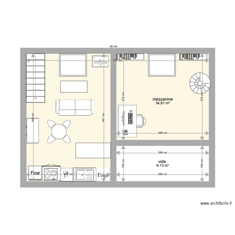 grange ok 2 etage. Plan de 2 pièces et 41 m2