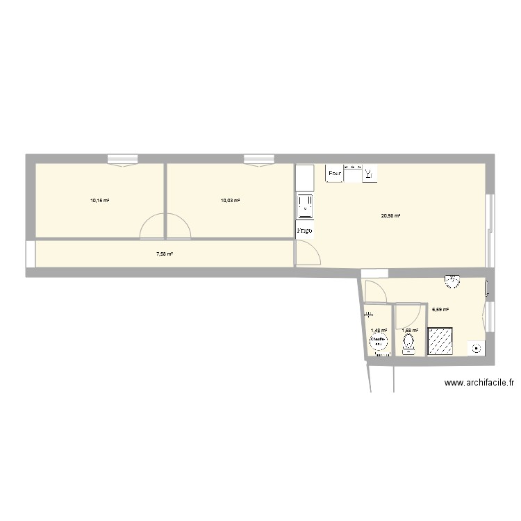  ter logement. Plan de 0 pièce et 0 m2