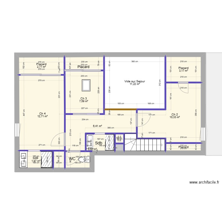 Les Menuires Niv 0. Plan de 23 pièces et 136 m2