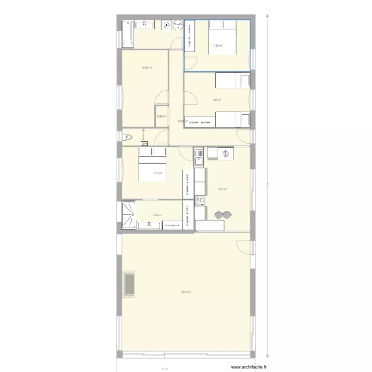 CUISINE EST  Chambre est . Plan de 