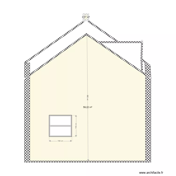 cot&eacute; cuisine. Plan de 