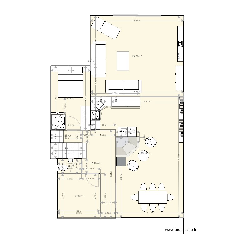 PLAN MOUVAUX. Plan de 7 pièces et 95 m2