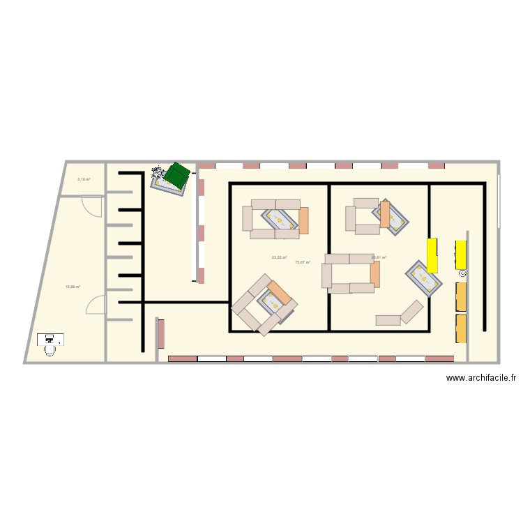 AIX2. Plan de 5 pièces et 195 m2