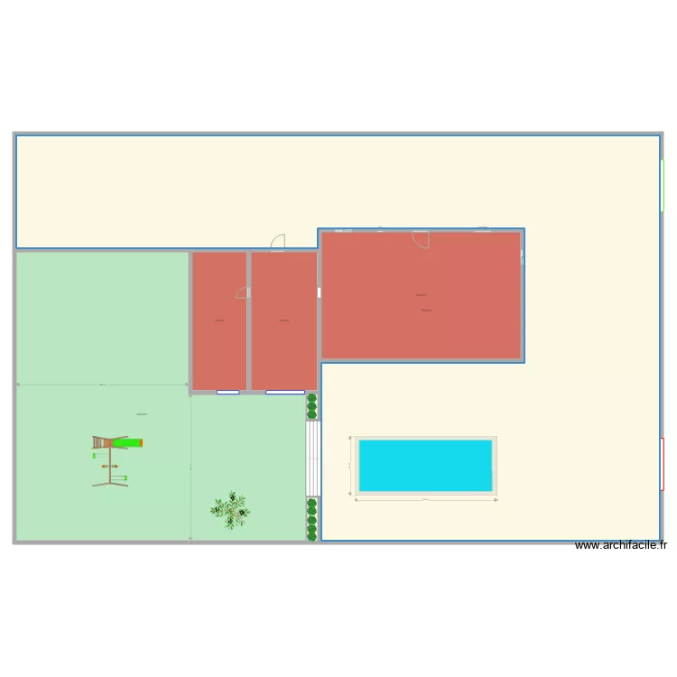 picine et nouveau portail. Plan de picine et nouveau portail. Plan de
