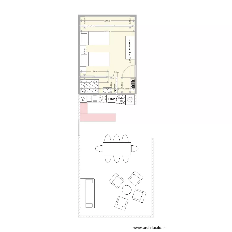Combles chambre 1 cuisine et salon. Plan de Combles chambre 1 cuisine et salon. Plan de