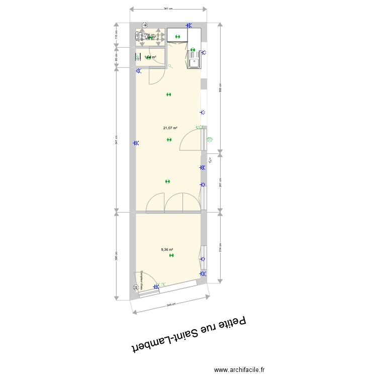 Salle Saint Lambert Pace Majore Boine. Plan de 4 pièces et 33 m2