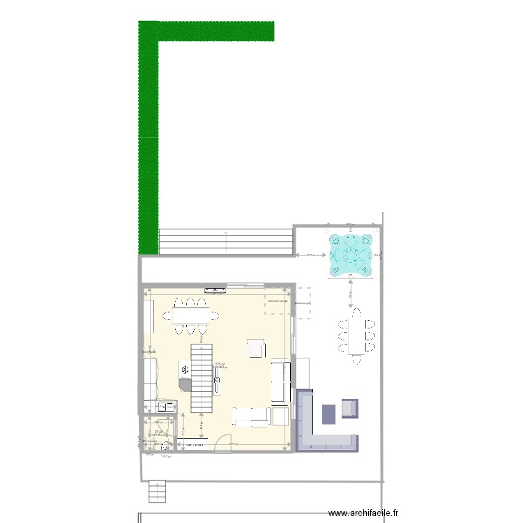 Tremblant ground floor 2. Plan de 2 pièces et 56 m2