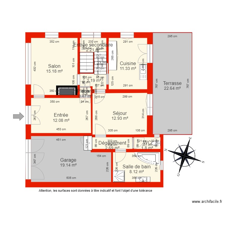 BI 6142 RDC côté. Plan de 0 pièce et 0 m2