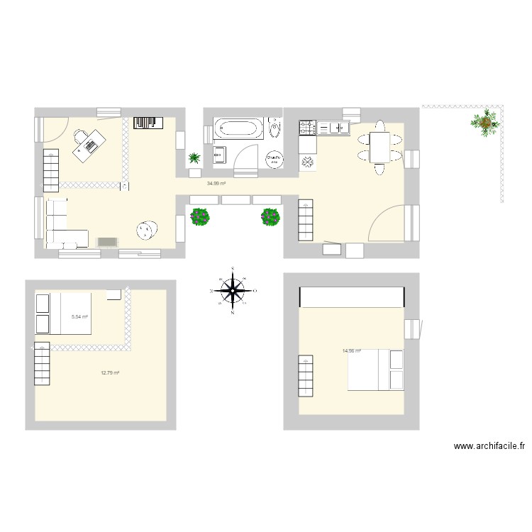 Brouains PauxR. Plan de 0 pièce et 0 m2