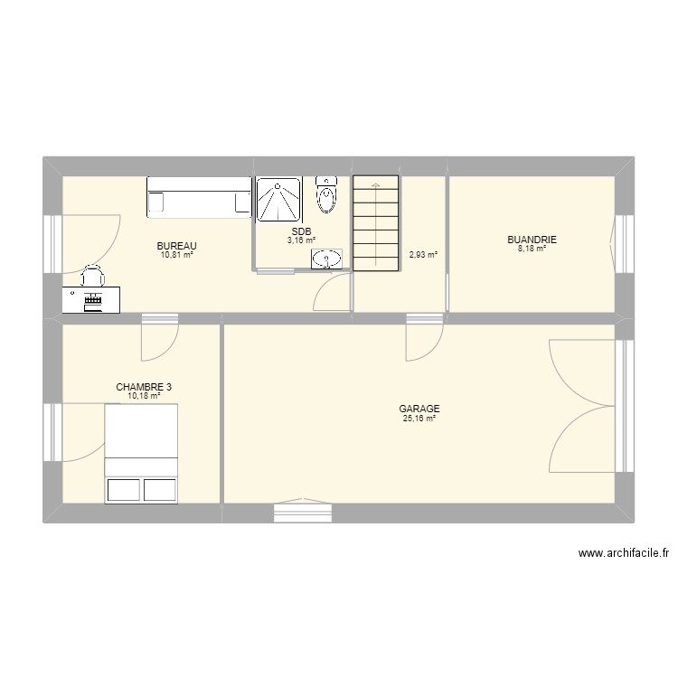 SP_2. Plan de 7 pièces et 64 m2