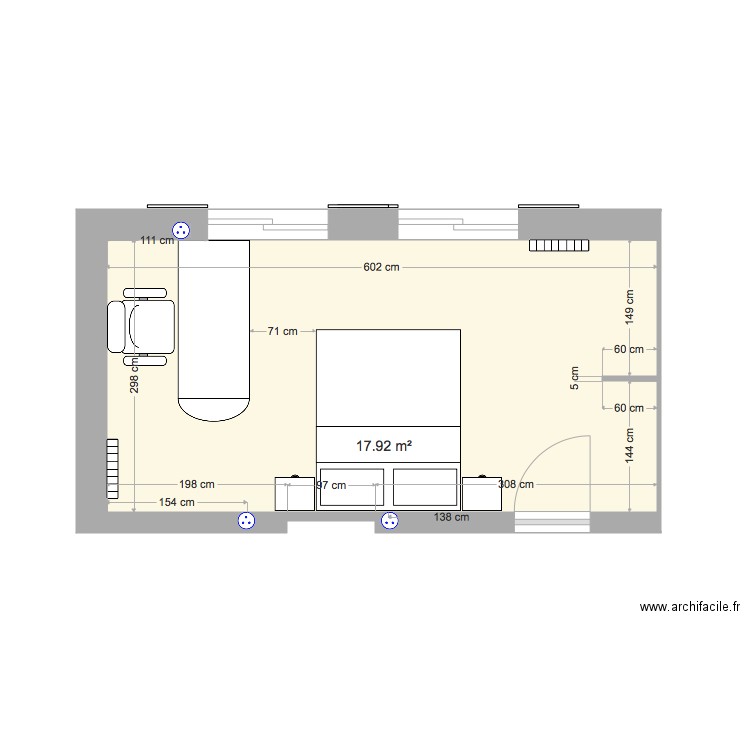 Chambre EST 2 étage Bis. Plan de 0 pièce et 0 m2