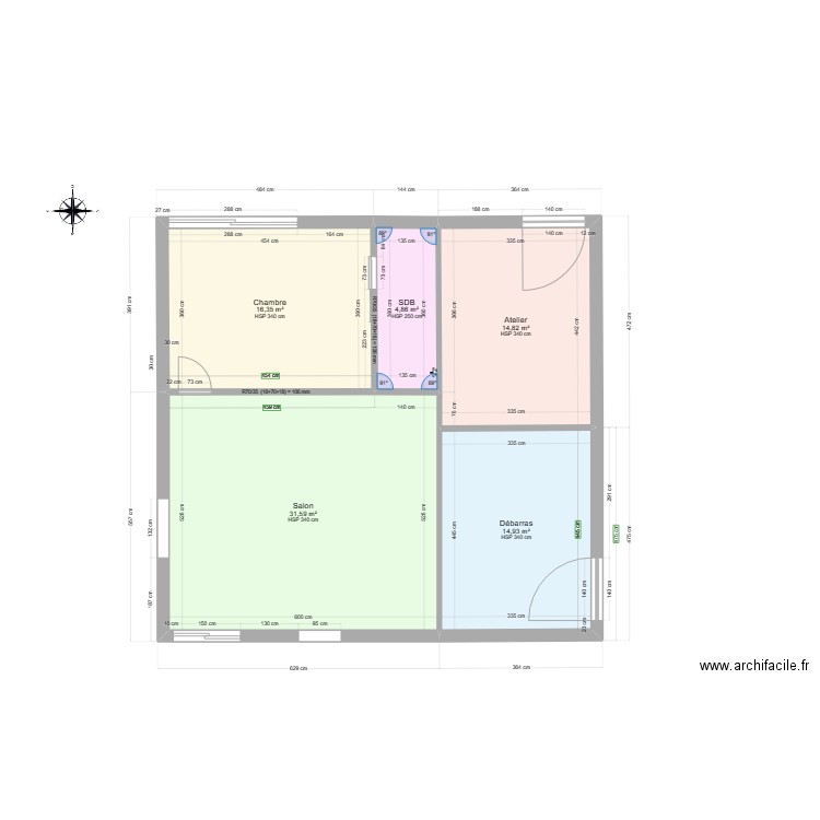 Grange 25072021. Plan de 5 pièces et 83 m2