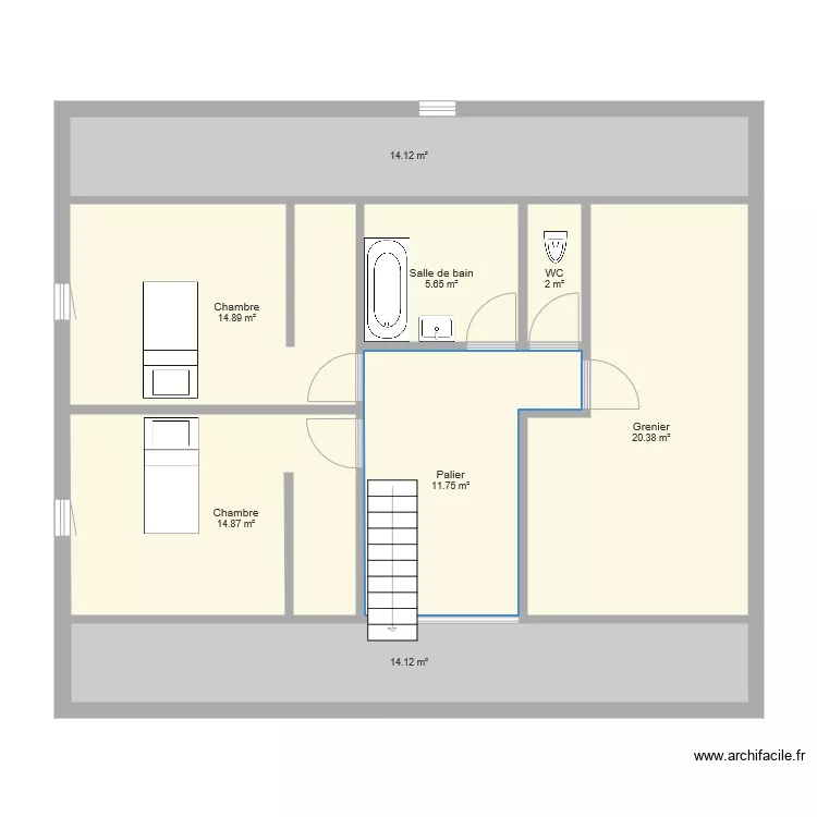 Etage Barth. Plan de 