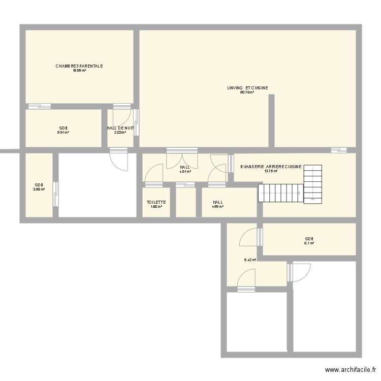 MAISON ETAGE 1. Plan de 0 pièce et 0 m2