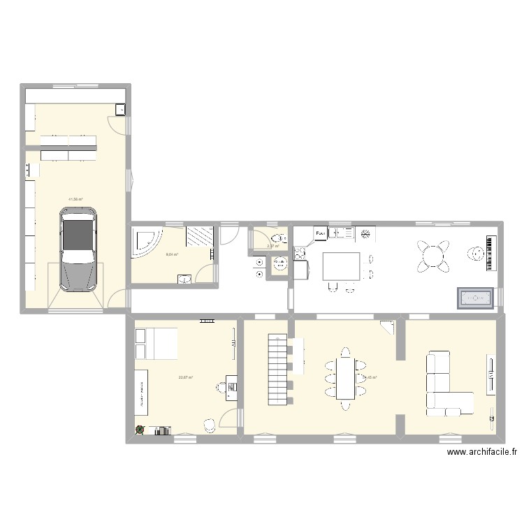 plan futur maison garage 2. Plan de 5 pièces et 130 m2