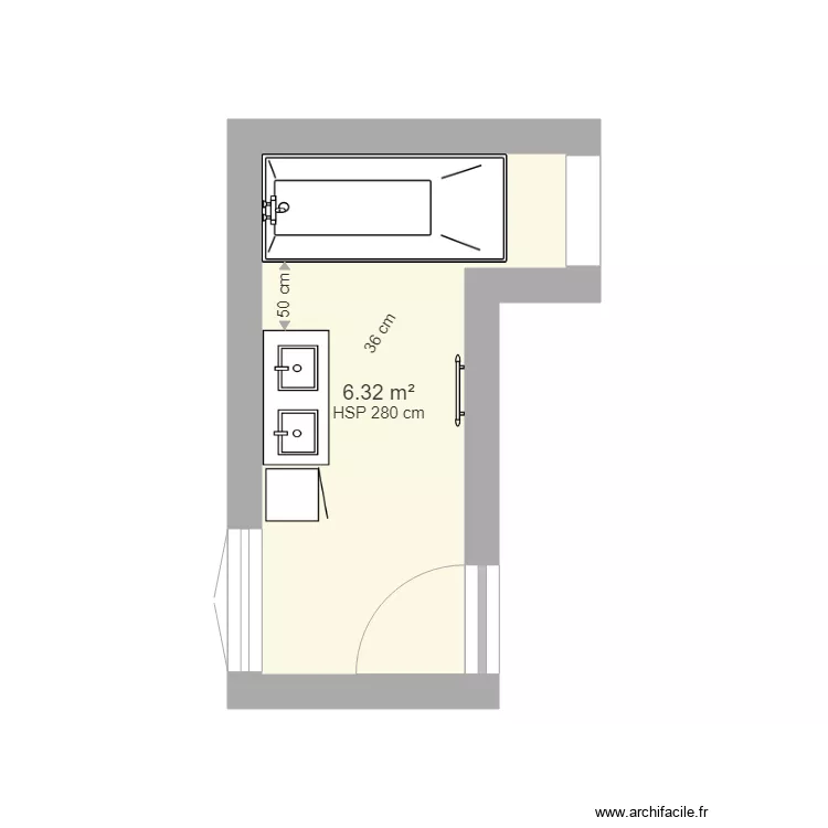 Salle de bain. Plan de 