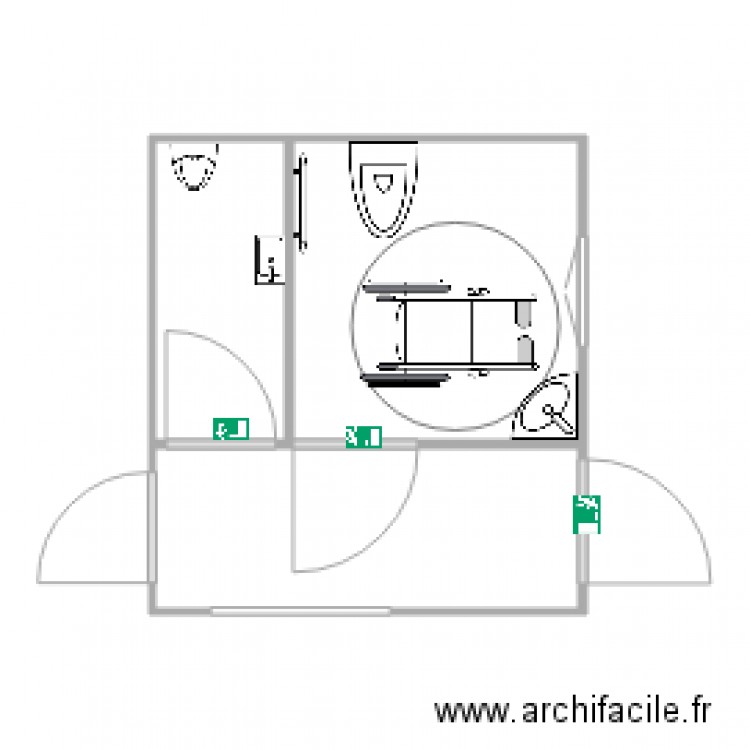 toilettes 1. Plan de 0 pièce et 0 m2