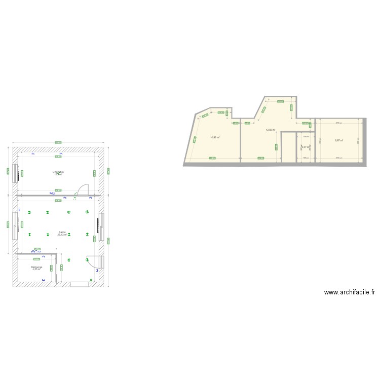 PosafouxHouse Extension Electricité. Plan de 8 pièces et 82 m2