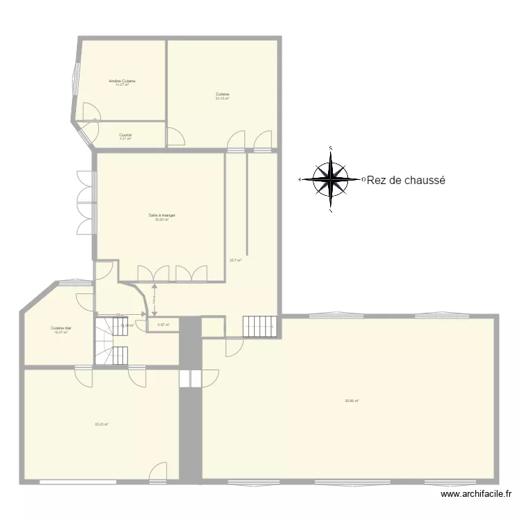 rez de chausser complet. Plan de 