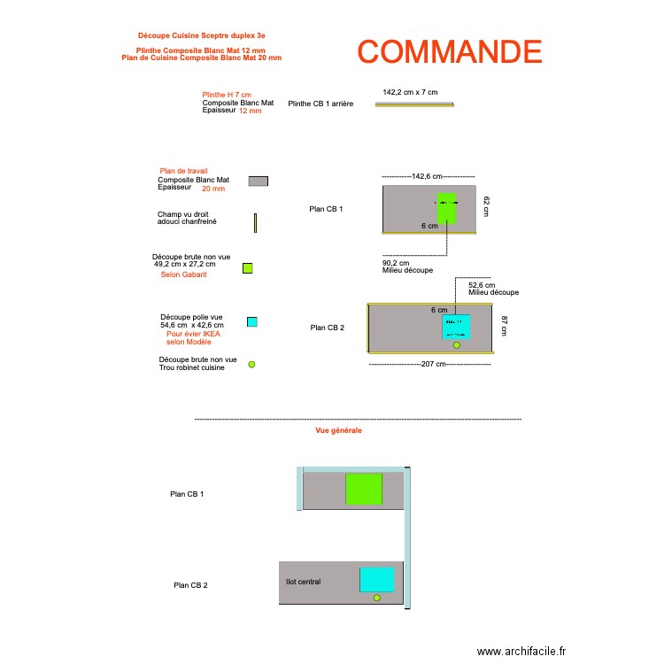 Tablette cuisine Sceptre Duplex 3e Commande. Plan de 0 pièce et 0 m2