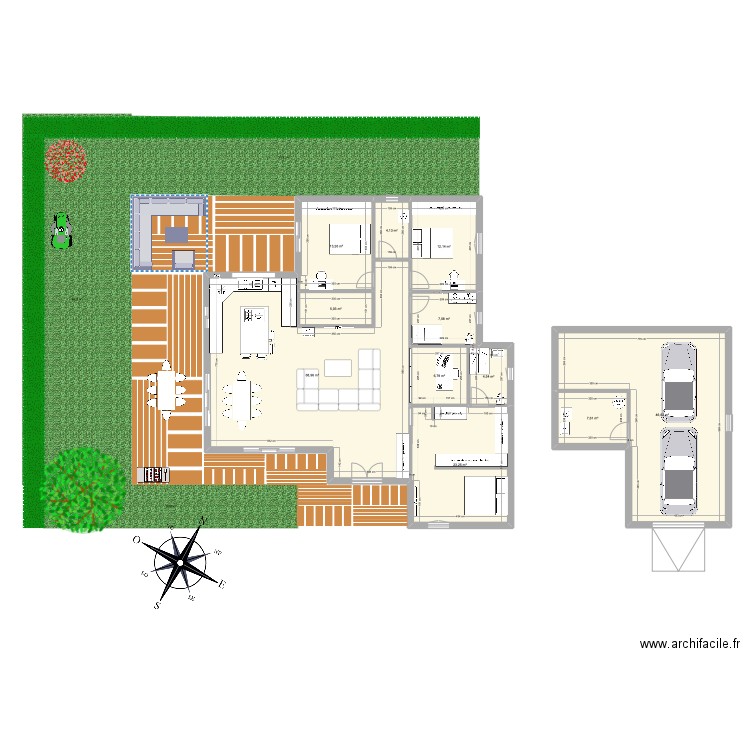 TANCUA V1. Plan de 11 pièces et 199 m2