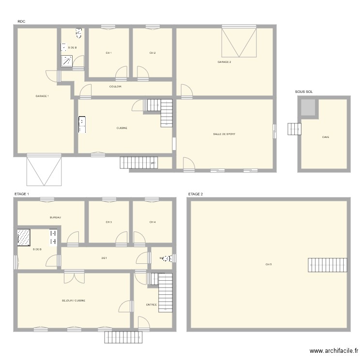 RANCIER. Plan de 22 pièces et 345 m2