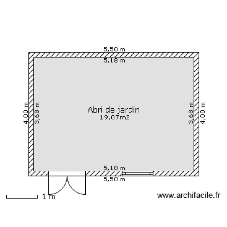 Abri de jardin. Plan de 