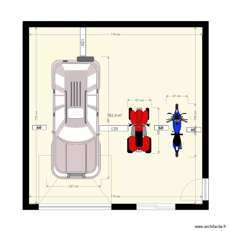 RENARD garage 2 c&ocirc;t&eacute;. Plan de 