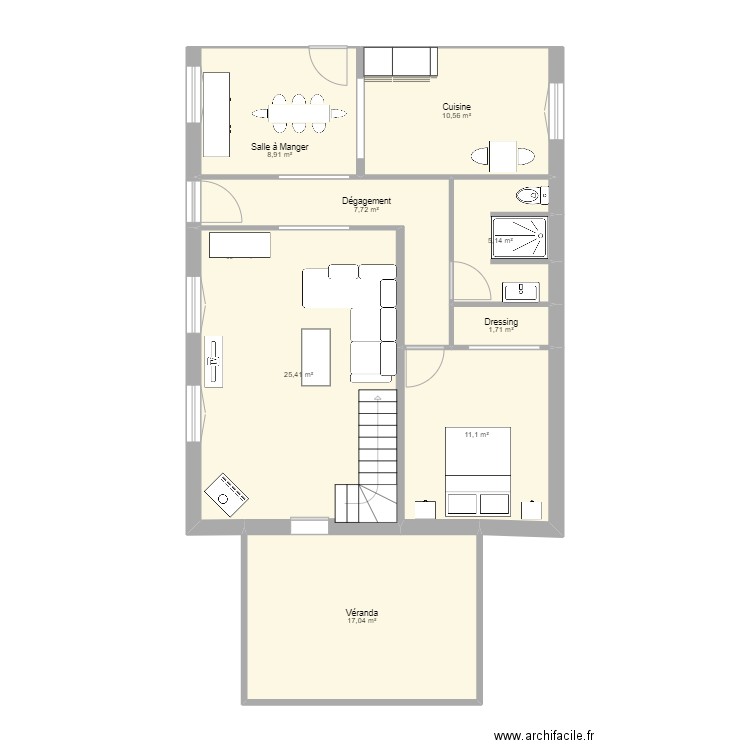 Dany bretagne plan 1. Plan de 8 pièces et 88 m2