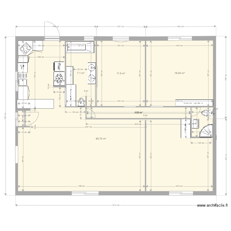 le TEICH projet 2. Plan de 5 pièces et 105 m2