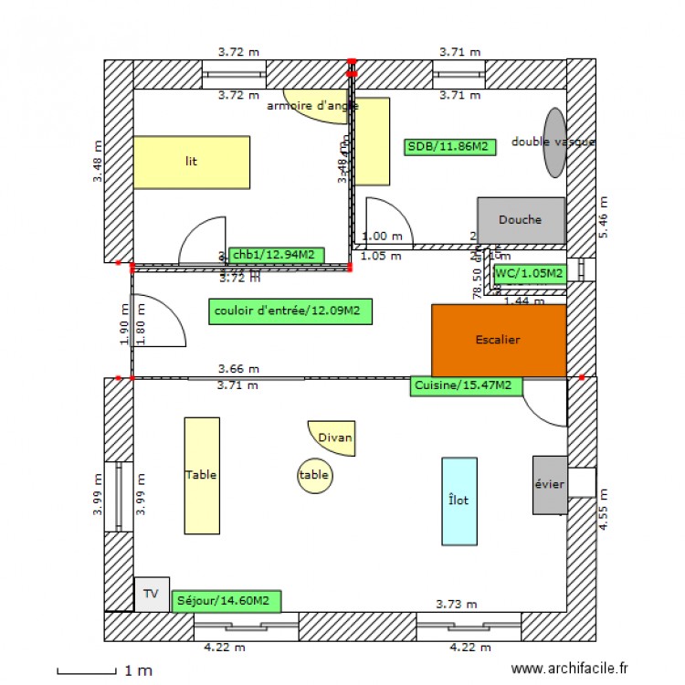 RDC Calmette aprés travaux. Plan de 0 pièce et 0 m2